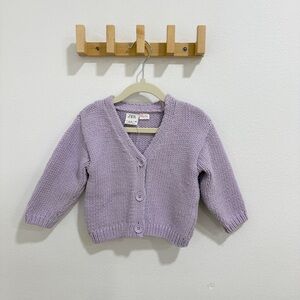 Zara Knit purple oversized cardigan